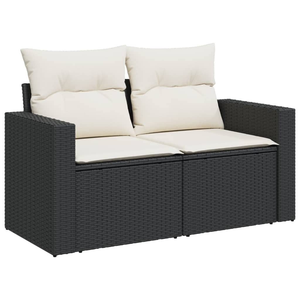 11-dijelni set vrtnih sofa od poliratana s jastucima crni