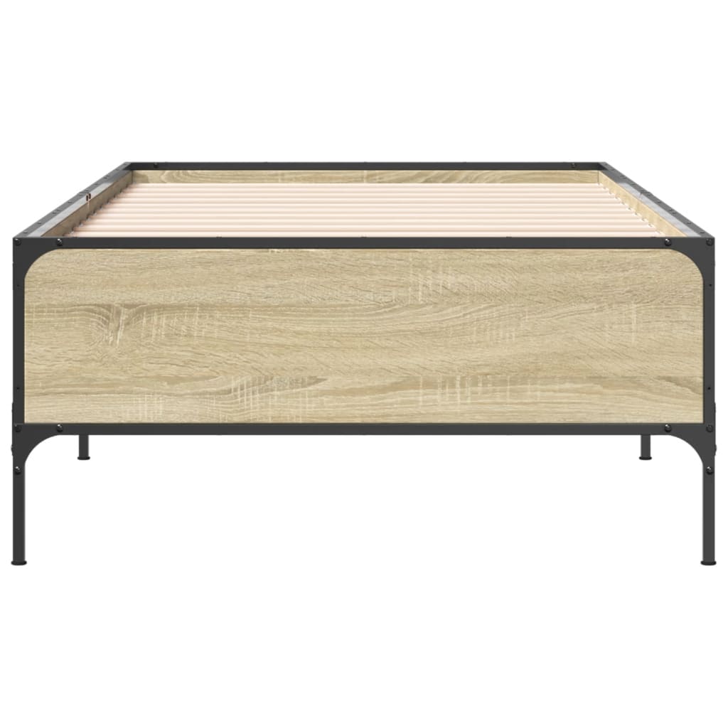 Okvir za krevet boja hrasta 90x200 cm konstruirano drvo i metal