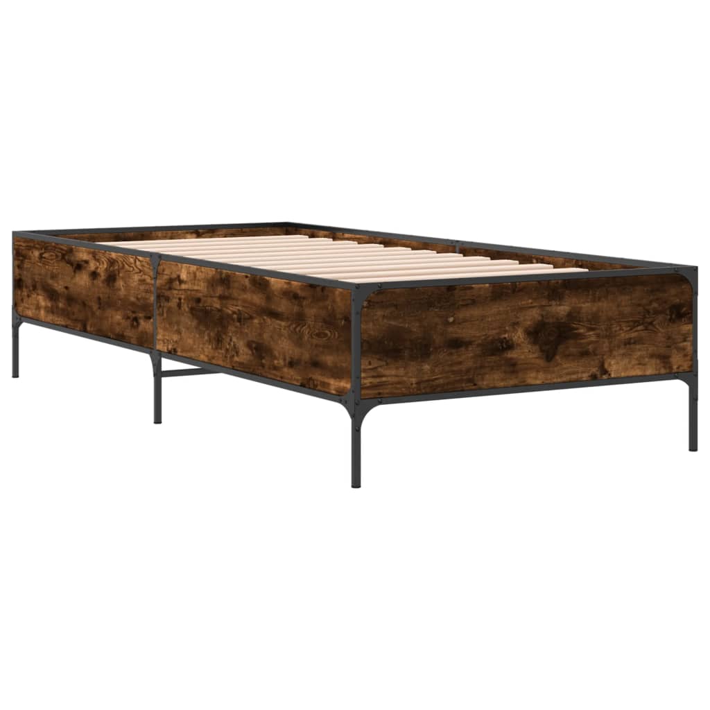 Okvir za krevet boja hrasta 90x200 cm konstruirano drvo i metal