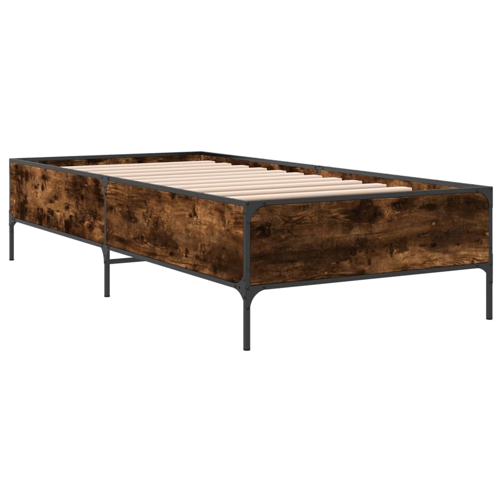 Okvir za krevet boja hrasta 90x200 cm konstruirano drvo i metal