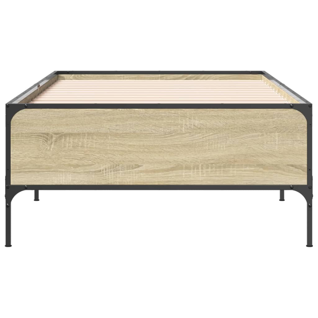 Okvir za krevet boja hrasta 90x190 cm konstruirano drvo i metal