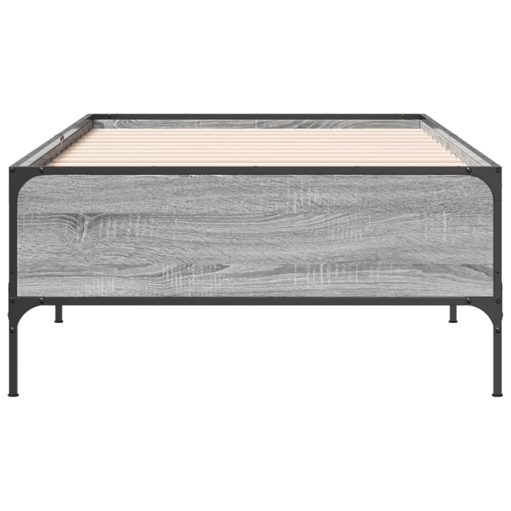 Okvir kreveta boja hrasta 90 x 190 cm konstruirano drvo i metal