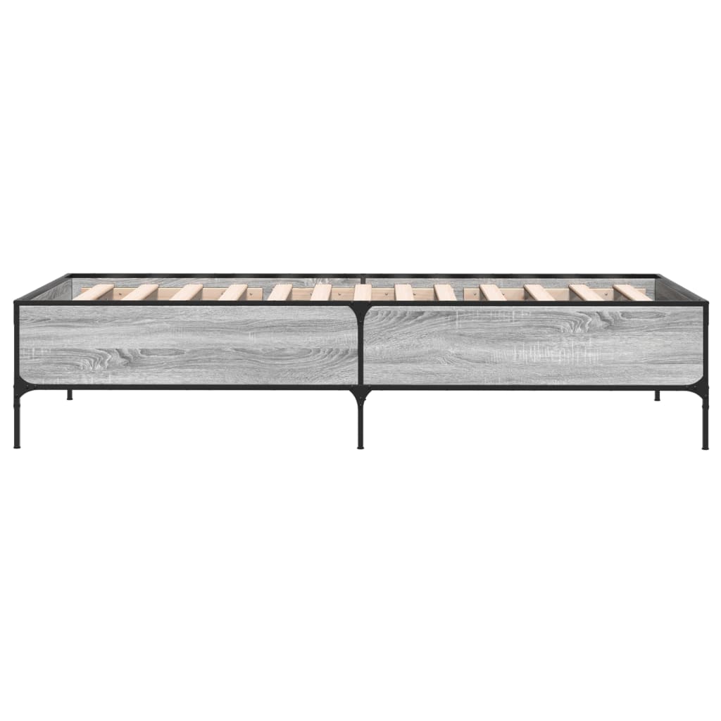 Okvir kreveta boja hrasta 90 x 190 cm konstruirano drvo i metal