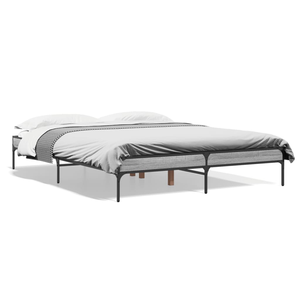 Okvir kreveta boja hrasta 160x200 cm konstruirano drvo i metal