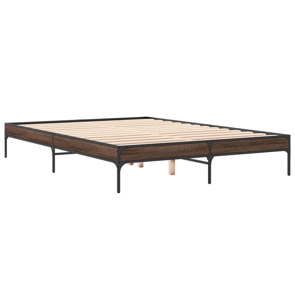 Okvir kreveta boja hrasta 160x200 cm konstruirano drvo i metal