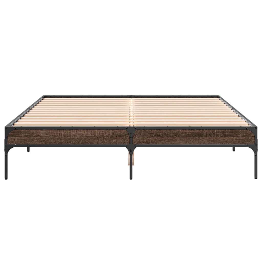 Okvir kreveta boja hrasta 160x200 cm konstruirano drvo i metal