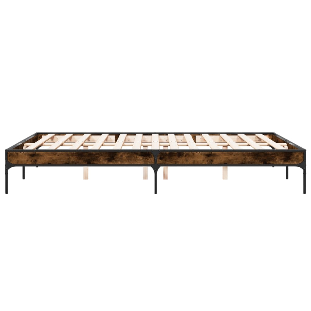 Okvir za krevet boja hrasta 150x200cm konstruirano drvo i metal