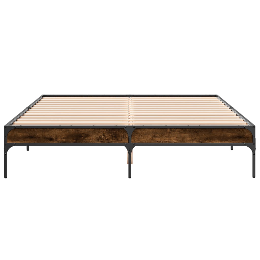 Okvir kreveta boja hrasta 140x200 cm konstruirano drvo i metal