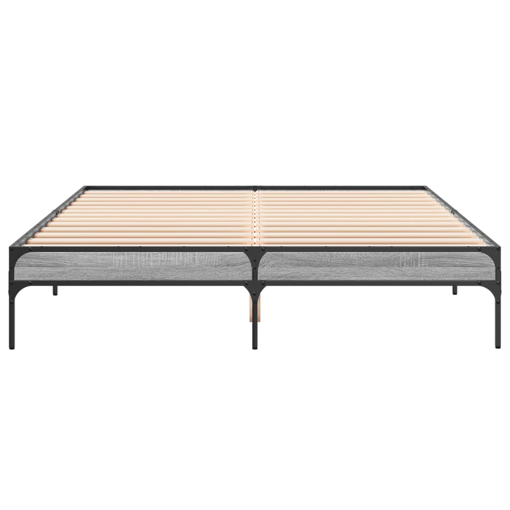 Okvir kreveta boja hrasta 140x200cm konstruirano drvo i metal
