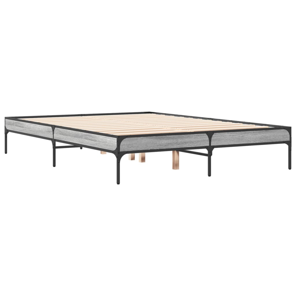 Okvir kreveta boja hrasta 120x200 cm konstruirano drvo i metal