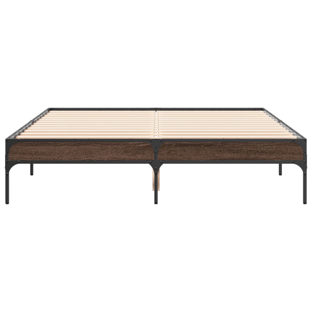 Okvir kreveta boja hrasta 120x200 cm konstruirano drvo i metal