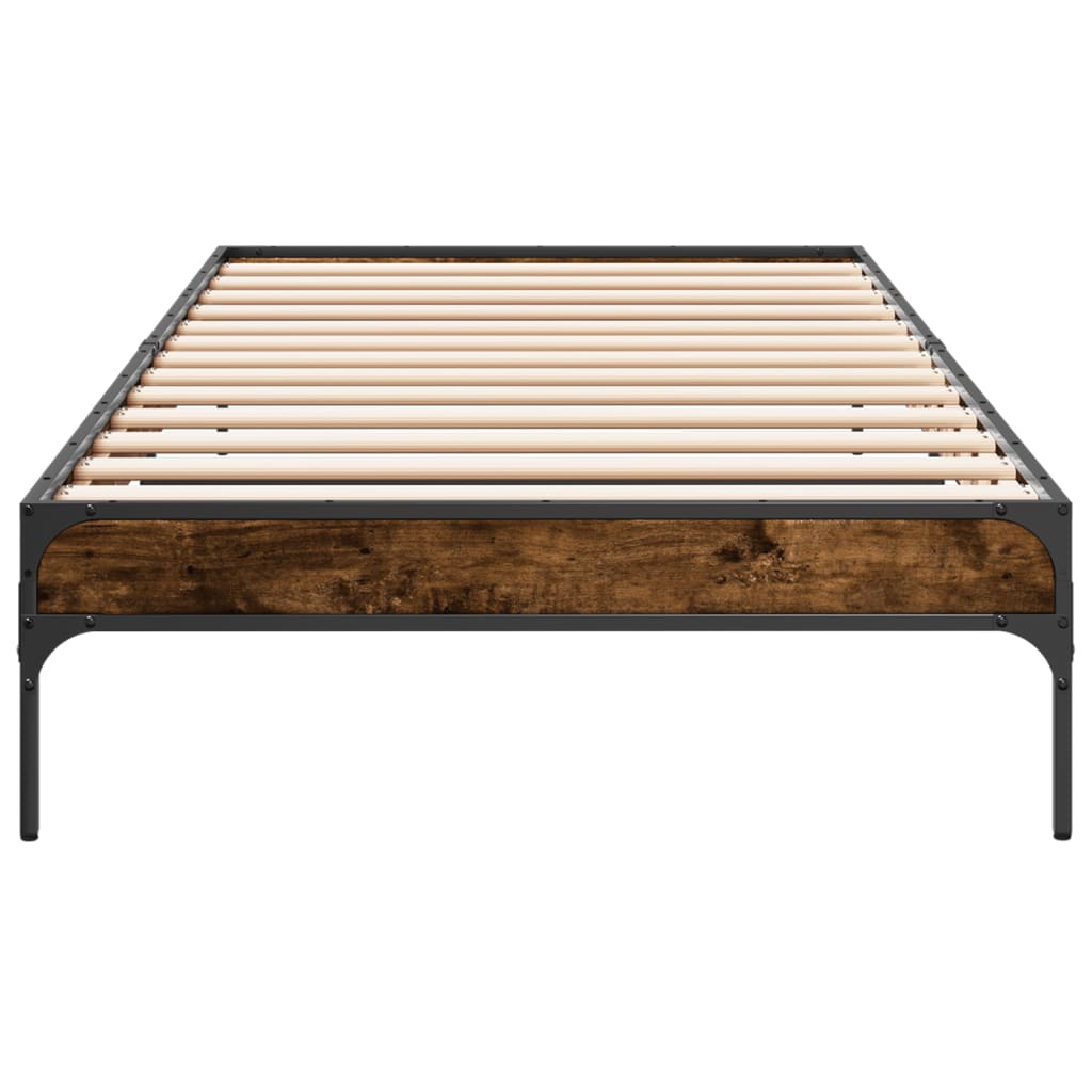 Okvir za krevet boja hrasta 90x200 cm konstruirano drvo i metal