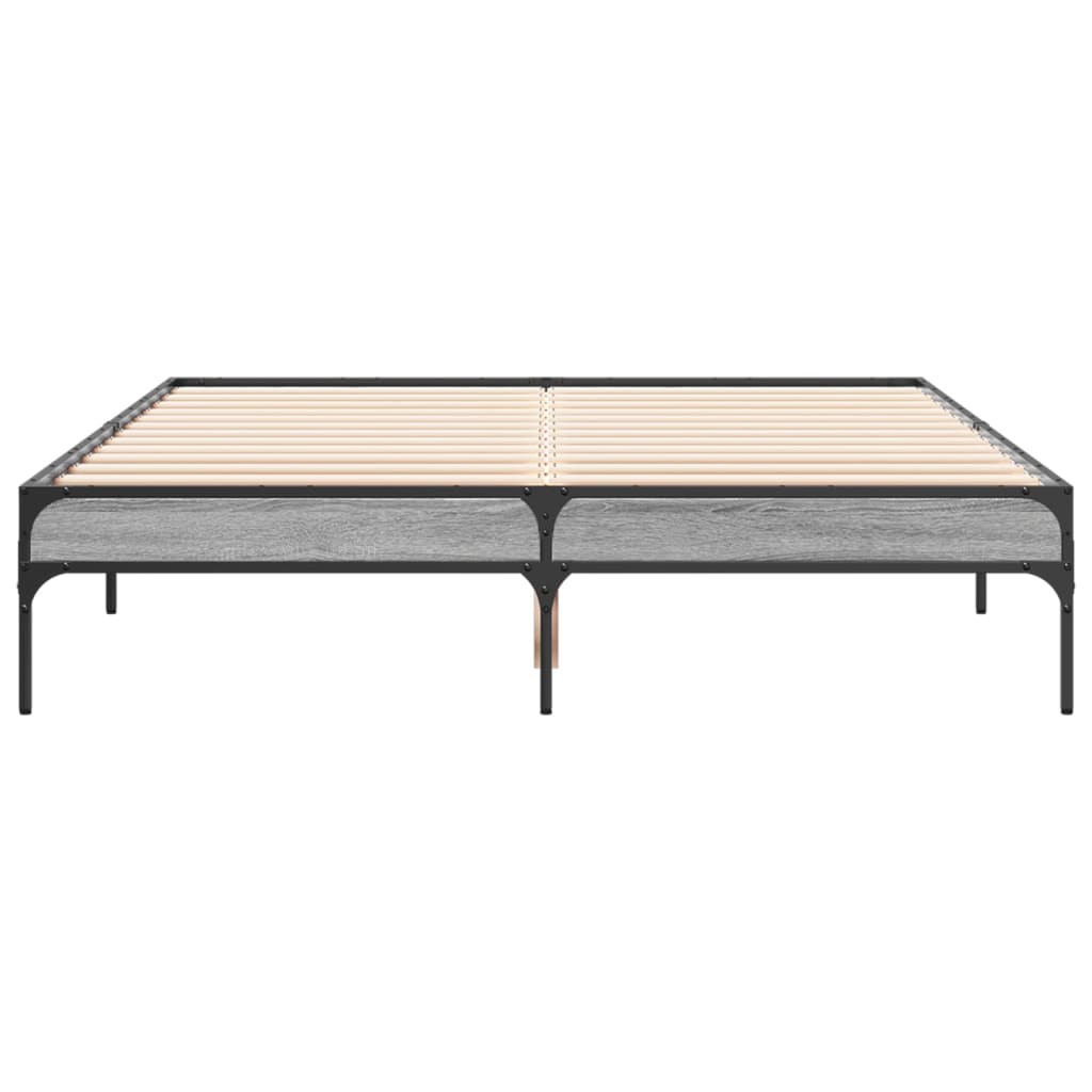 Okvir za krevet boja hrasta 140x190cm konstruirano drvo i metal