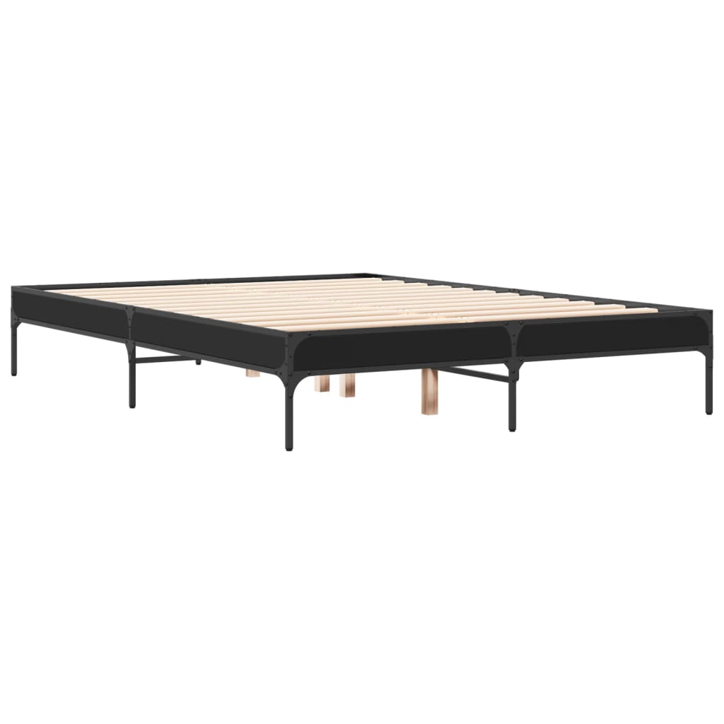 Okvir za krevet crni 120x190 cm konstruirano drvo i metal