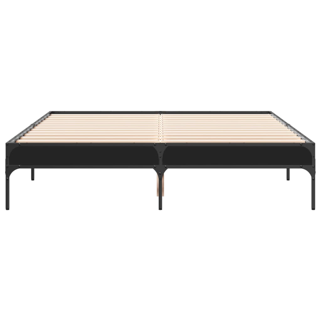 Okvir za krevet crni 120x190 cm konstruirano drvo i metal