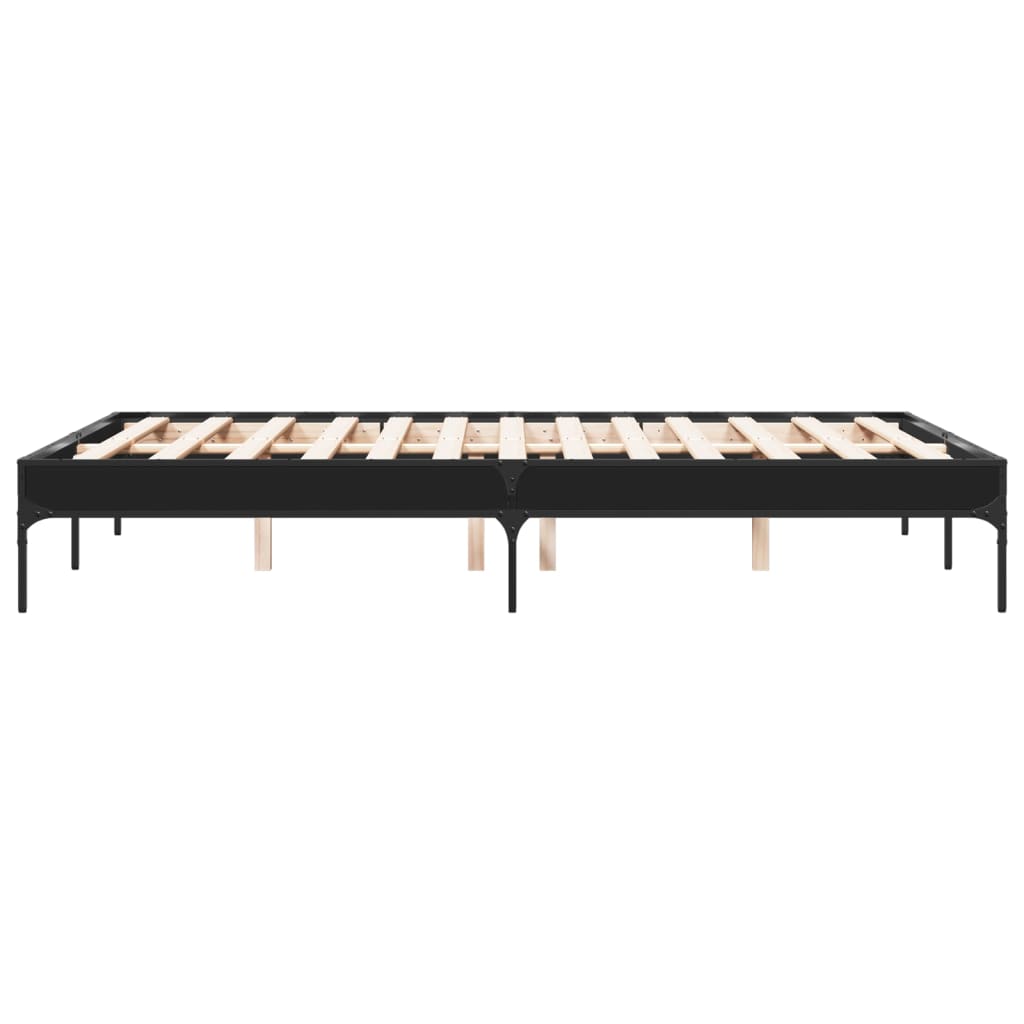 Okvir za krevet crni 120x190 cm konstruirano drvo i metal
