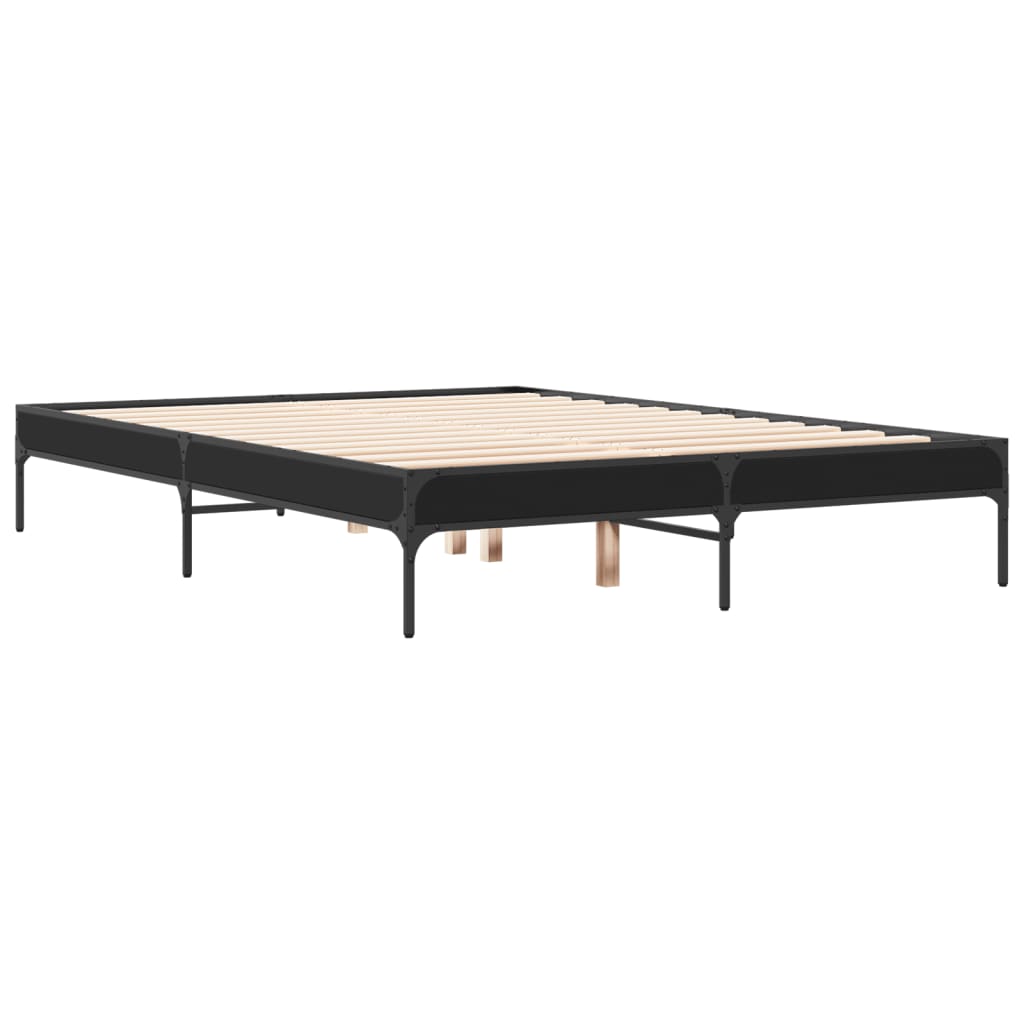 Okvir za krevet crni 120x190 cm konstruirano drvo i metal