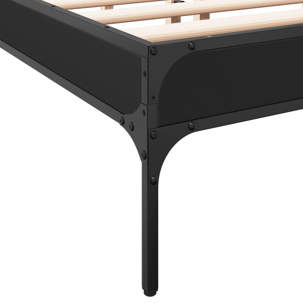 Okvir za krevet crni 120x190 cm konstruirano drvo i metal