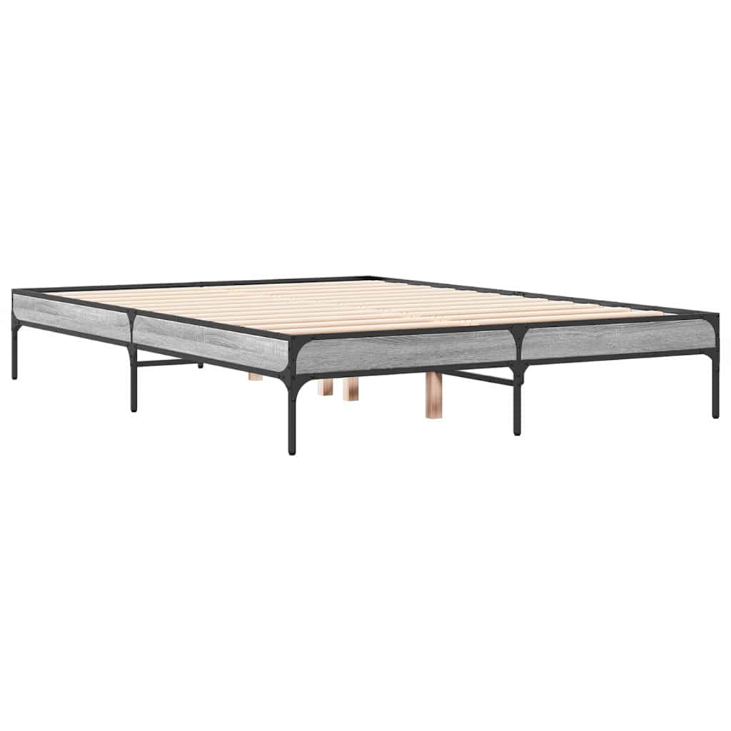 Okvir za krevet boja hrasta 120x190cm konstruirano drvo i metal