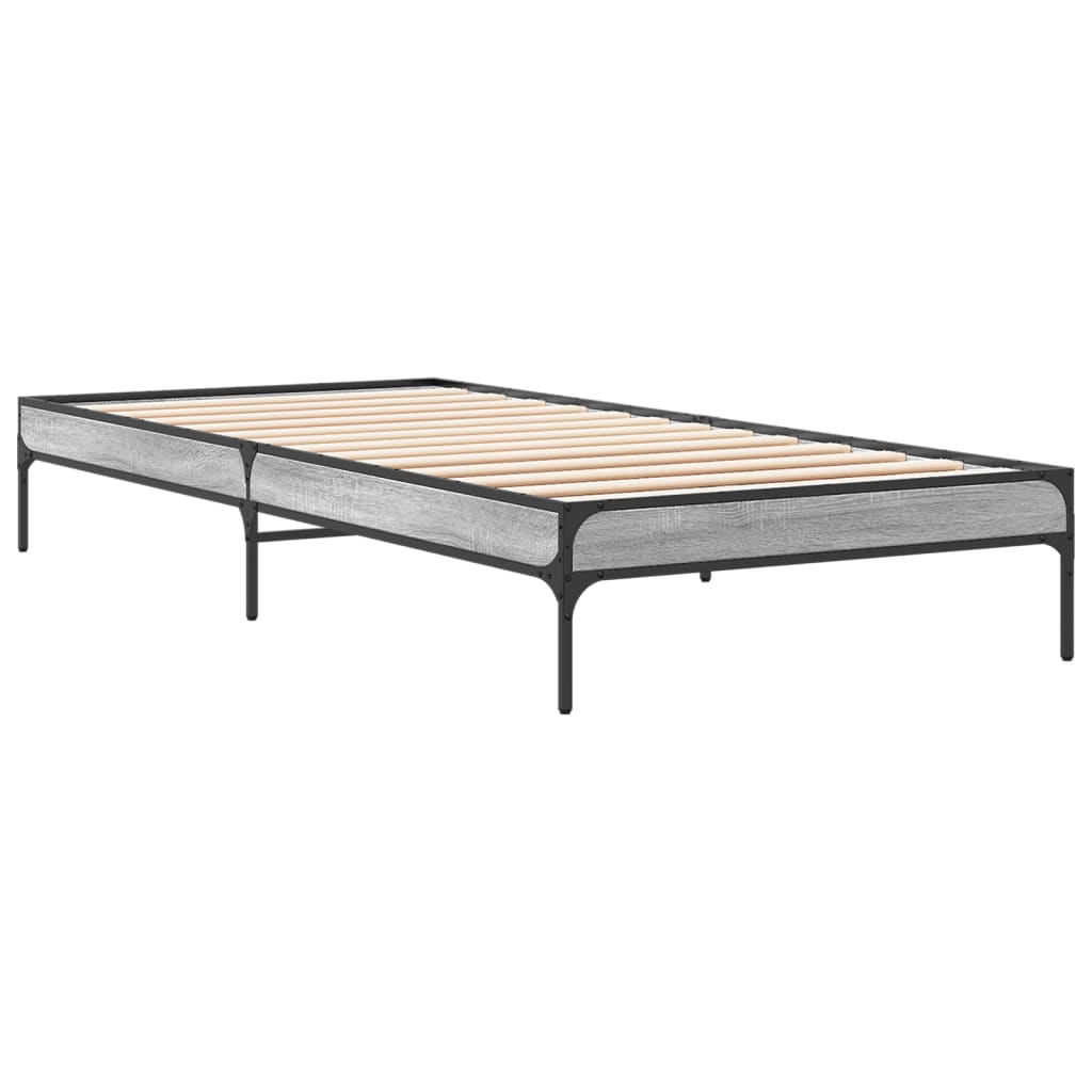 Okvir kreveta boja hrasta 90 x 190 cm konstruirano drvo i metal