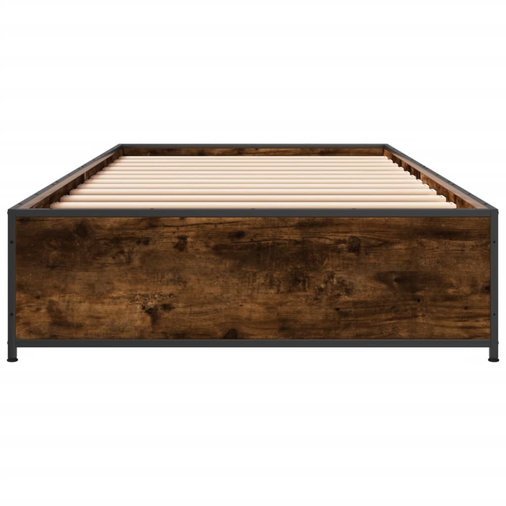 Okvir za krevet boja hrasta 120x200cm konstruirano drvo i metal