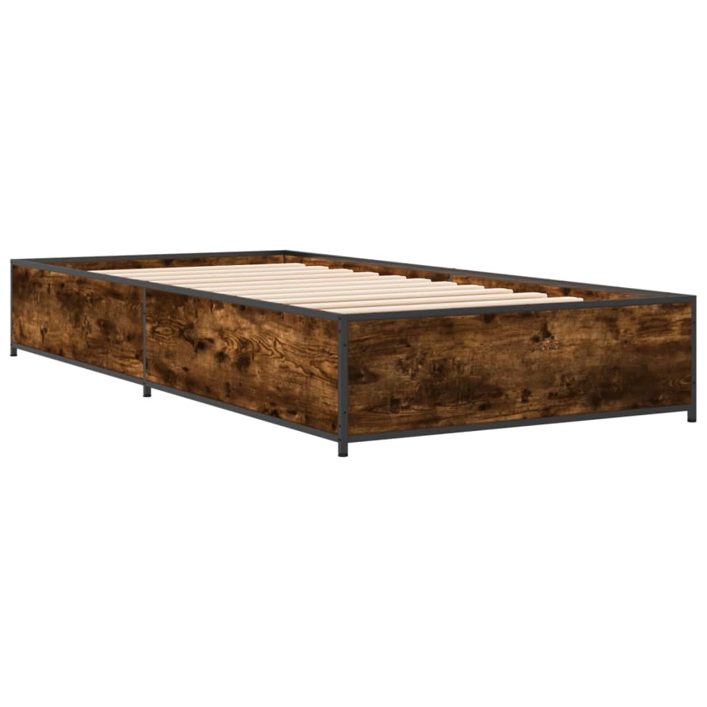 Okvir za krevet boja hrasta 120x200cm konstruirano drvo i metal