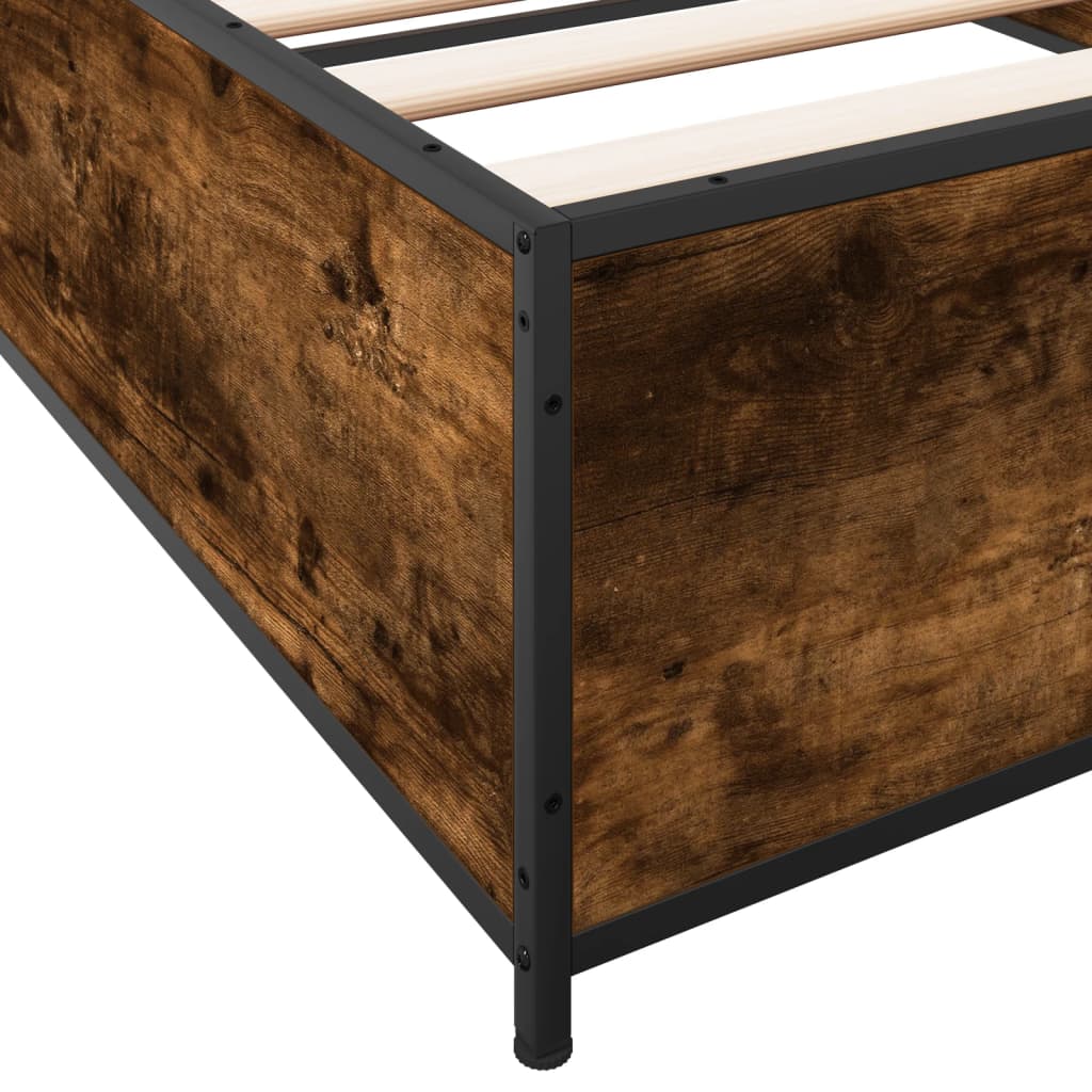 Okvir za krevet boja hrasta 120x200cm konstruirano drvo i metal