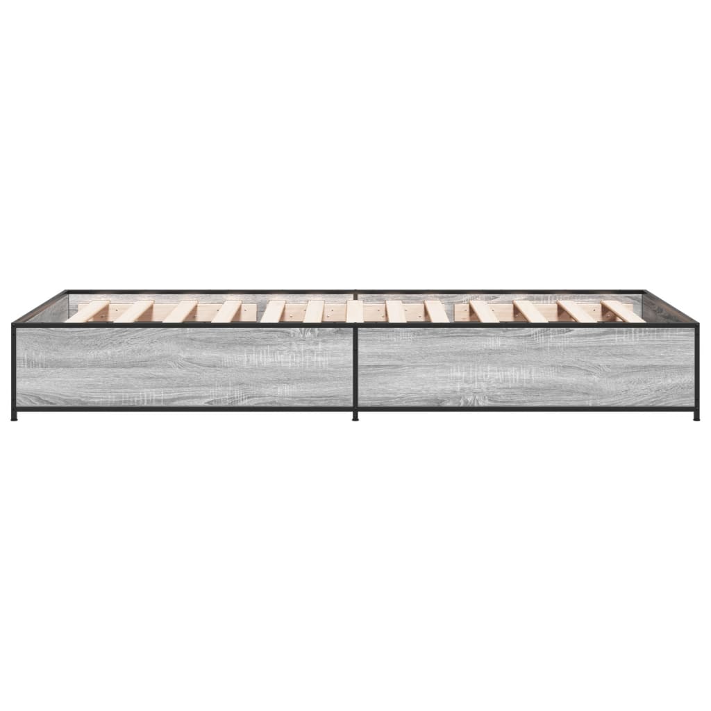Okvir za krevet boja hrasta 100x200cm konstruirano drvo i metal
