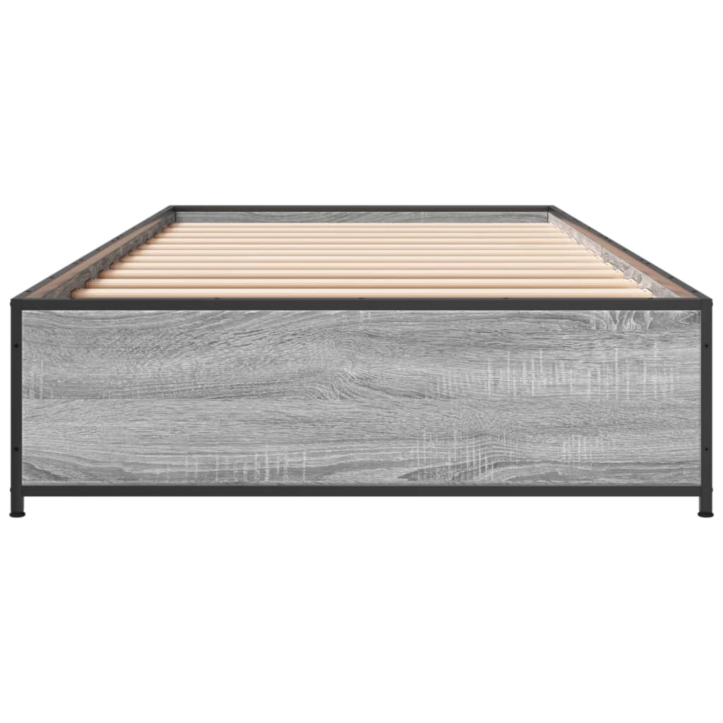 Okvir za krevet boja hrasta 90x200 cm konstruirano drvo i metal