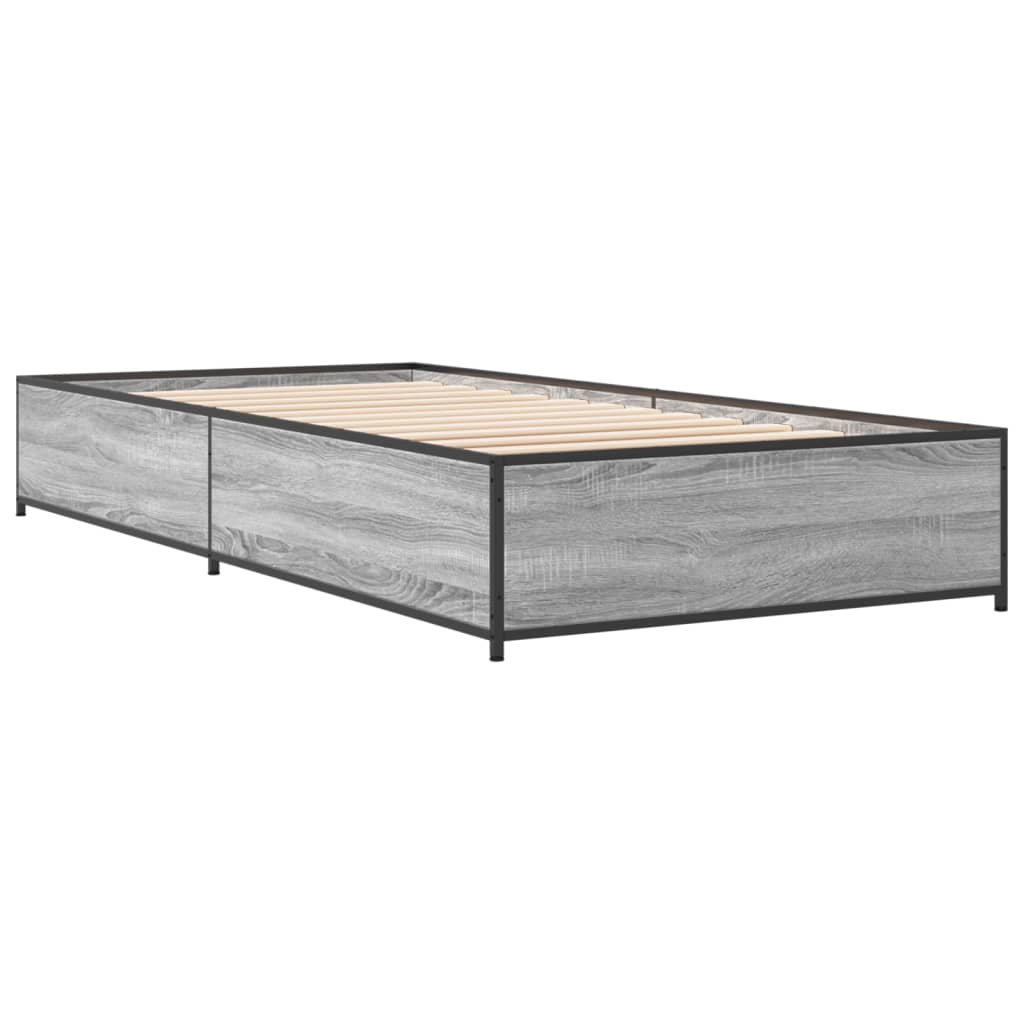 Okvir za krevet boja hrasta 90x200 cm konstruirano drvo i metal