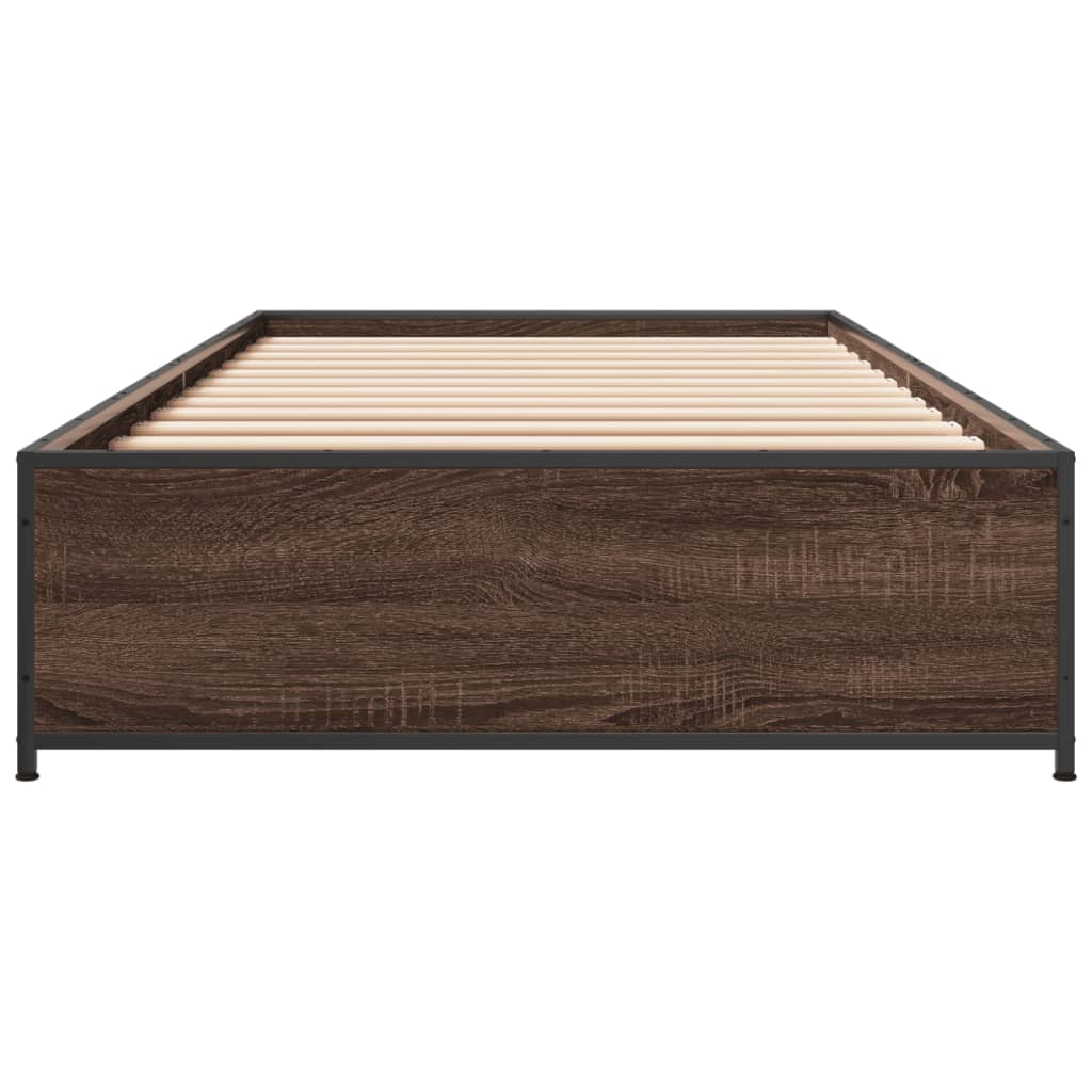 Okvir za krevet smeđi hrast 90x190 cm konstruirano drvo i metal