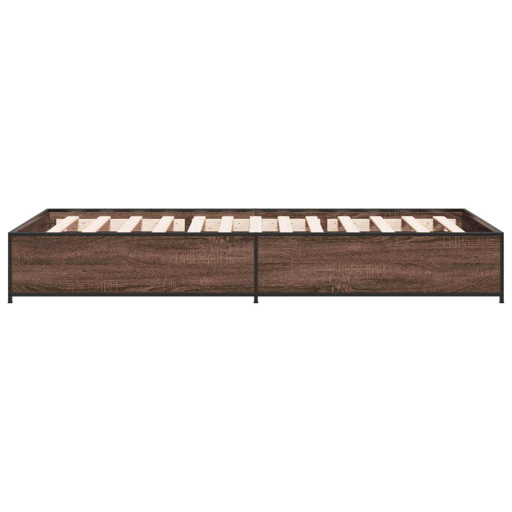 Okvir za krevet smeđi hrast 90x190 cm konstruirano drvo i metal