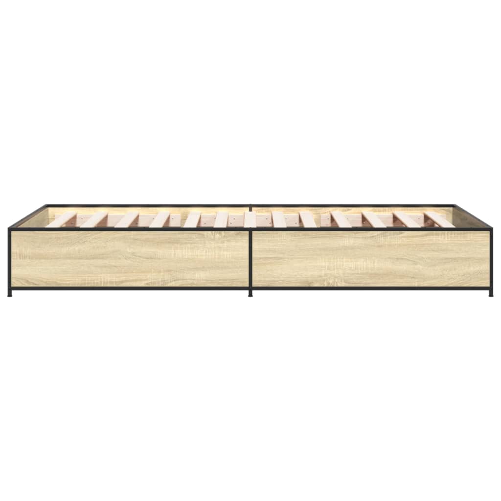 Okvir za krevet boja hrasta 75x190 cm konstruirano drvo i metal