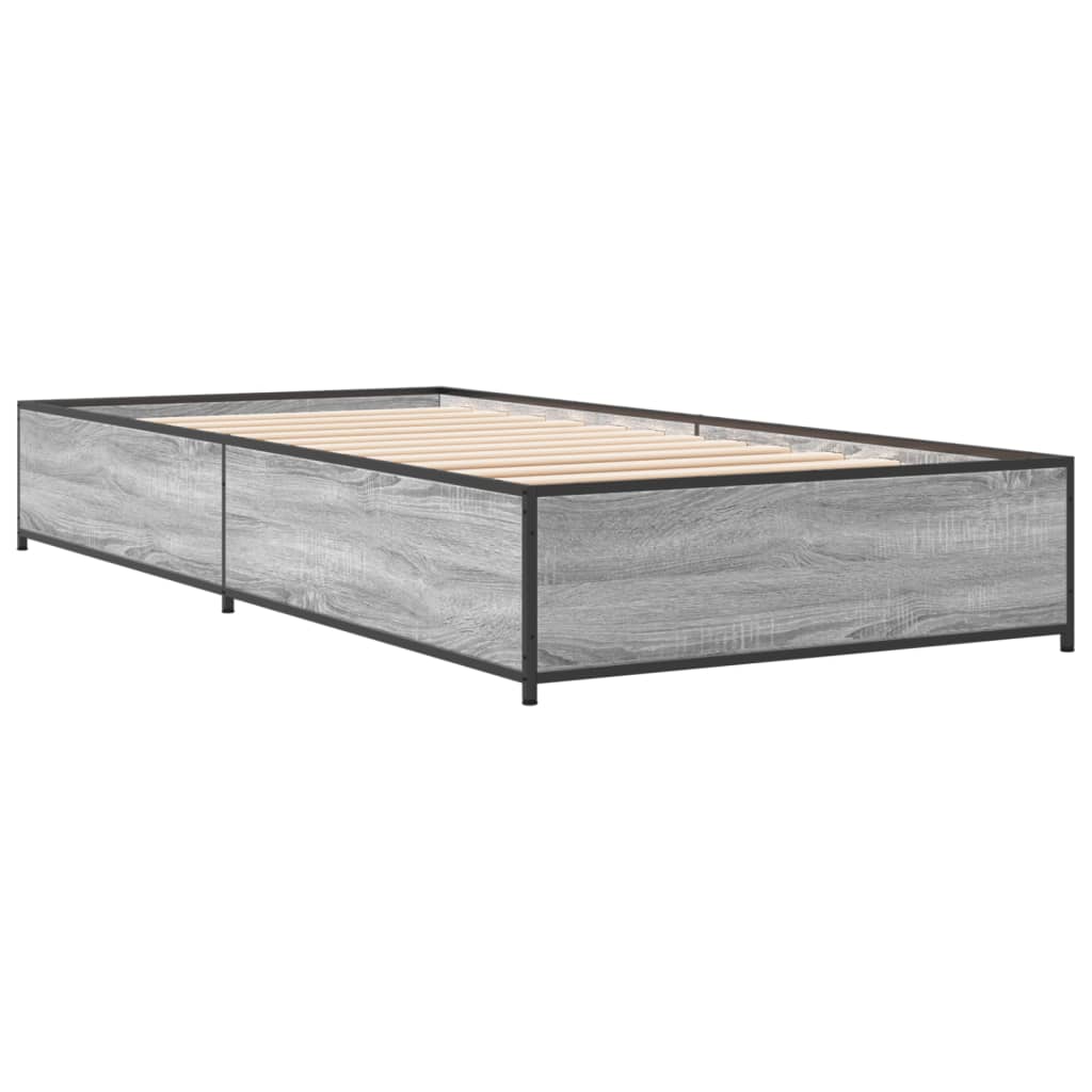 Okvir za krevet boja hrasta 75x190 cm konstruirano drvo i metal