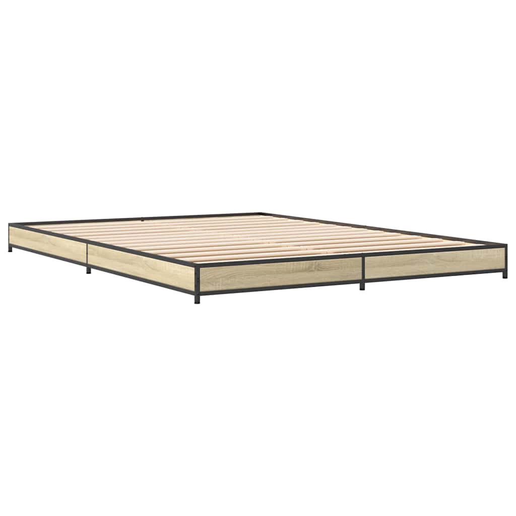 Okvir kreveta boja hrasta 120x200 cm konstruirano drvo i metal