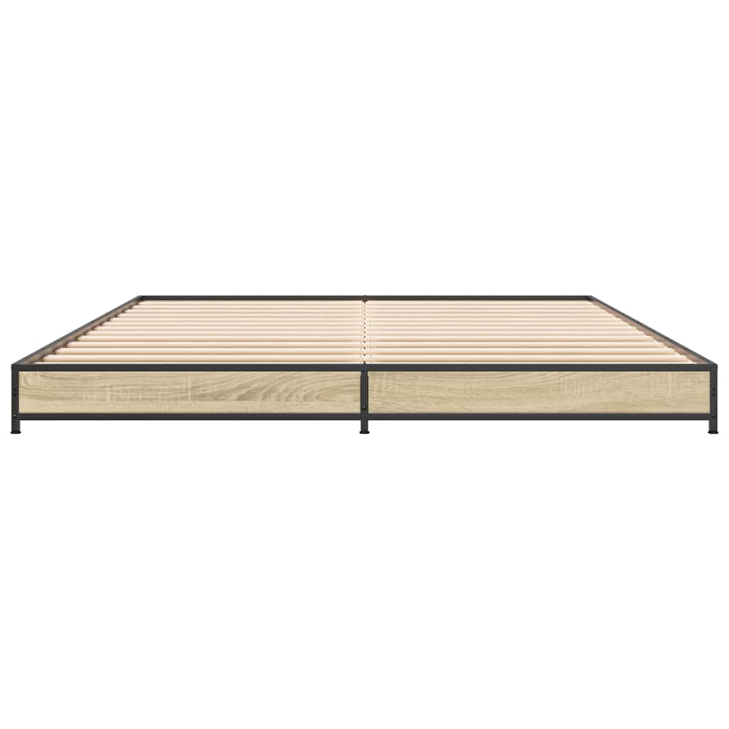 Okvir kreveta boja hrasta 120x200 cm konstruirano drvo i metal