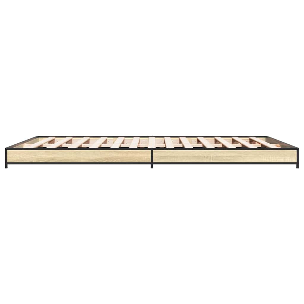 Okvir kreveta boja hrasta 120x200 cm konstruirano drvo i metal