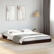 Okvir za krevet crni 135x190 cm konstruirano drvo i metal