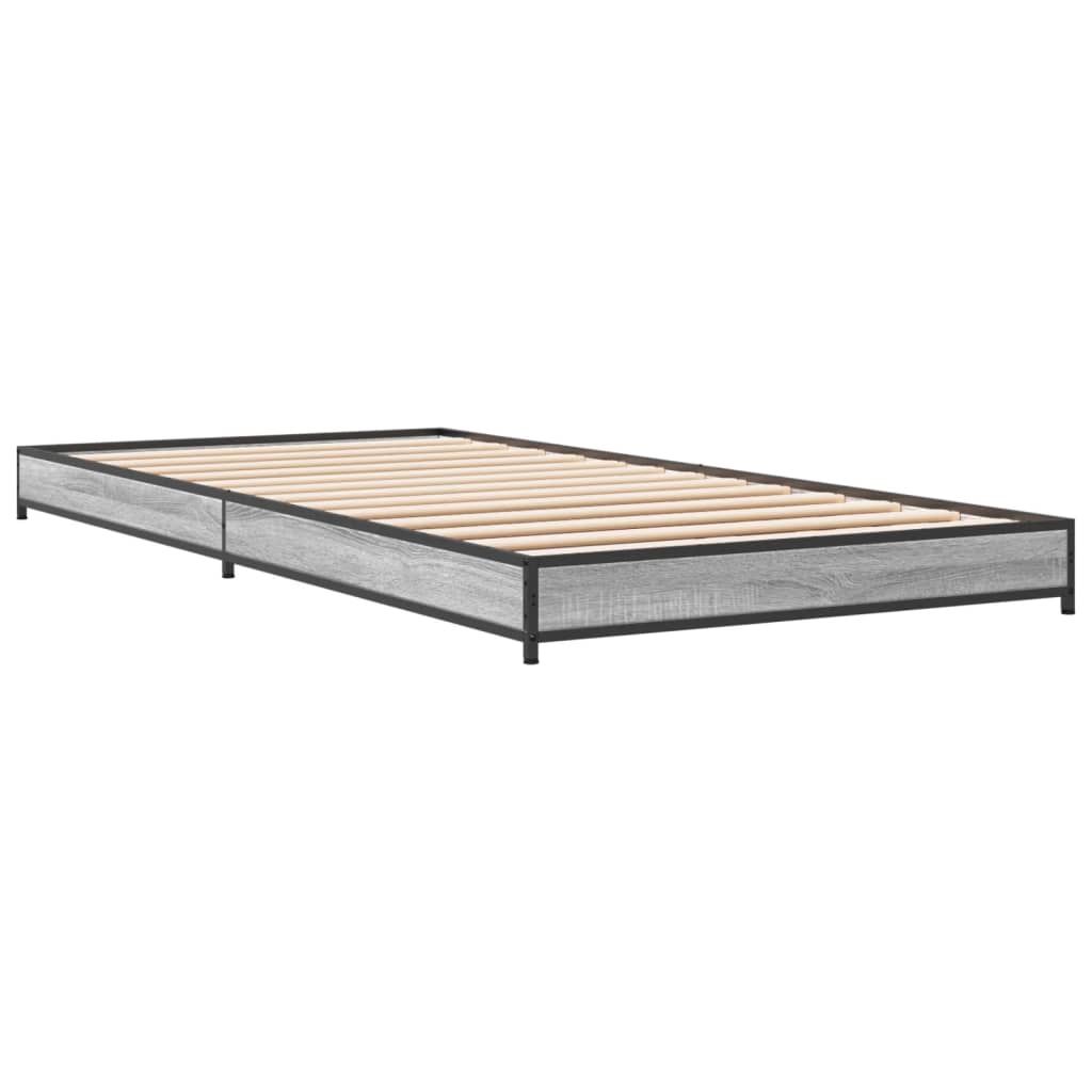 Okvir za krevet boja hrasta 75x190 cm konstruirano drvo i metal