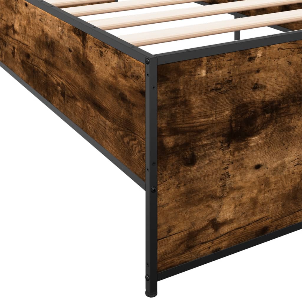 Okvir za krevet boja hrasta 90x200 cm konstruirano drvo i metal
