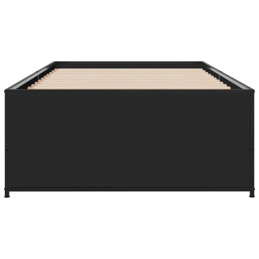 Okvir za krevet crni 90 x 190 cm od konstruiranog drvo i metal