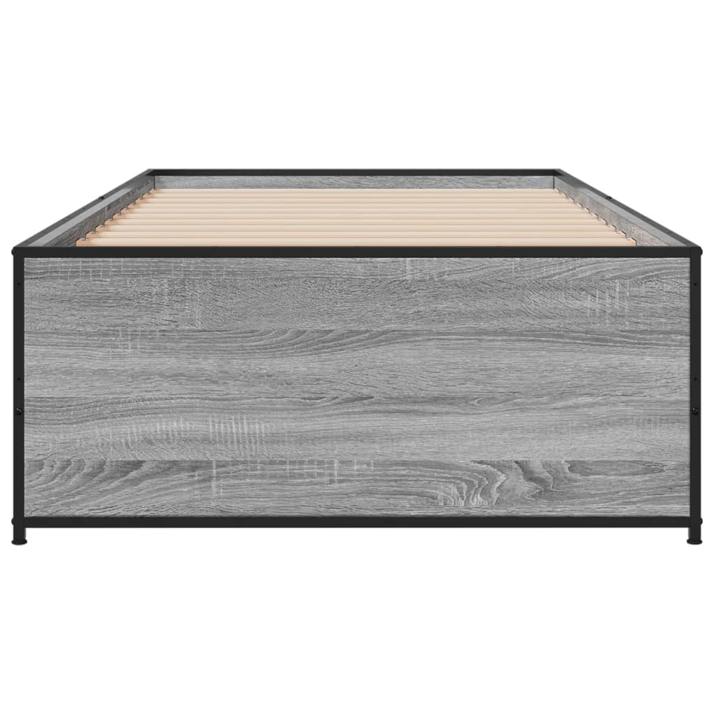 Okvir za krevet boja hrasta 75x190 cm konstruirano drvo i metal