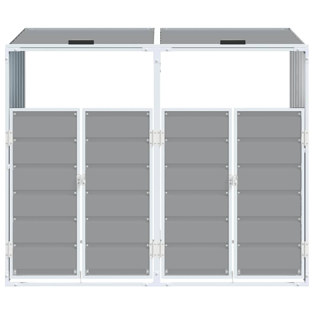 Spremište za 2 kanta za otpad sivo 144x81x113 cm čelično