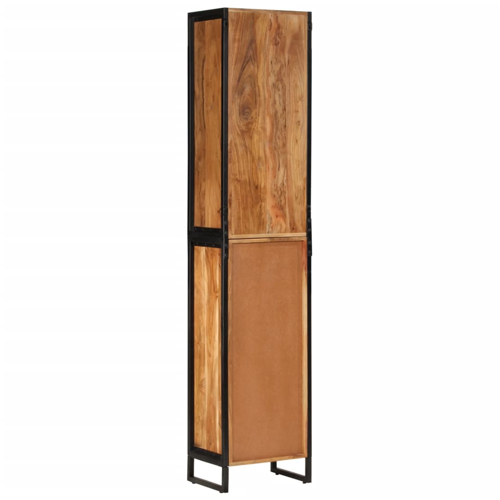 Kupaonski ormarić 40x27x190 cm željezo i masivno bagremovo drvo