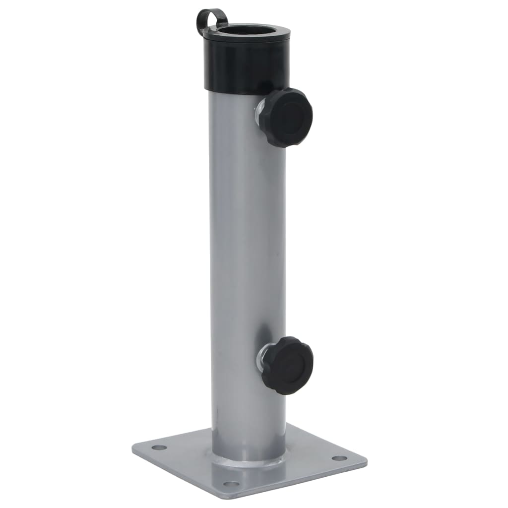 Baza suncobrana za stup Ø 38/48 mm srebrna čelična