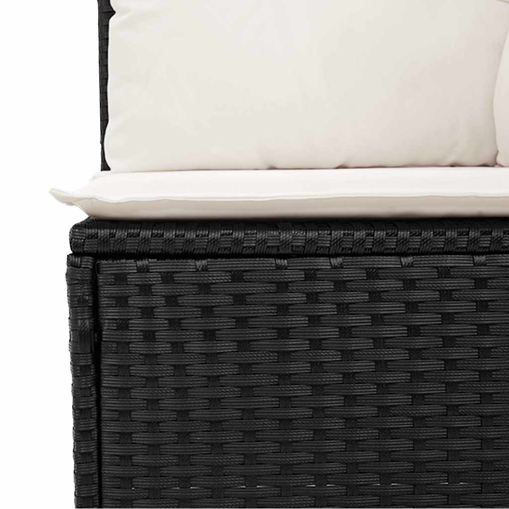 11-dijelni set vrtnih sofa od poliratana s jastucima crni