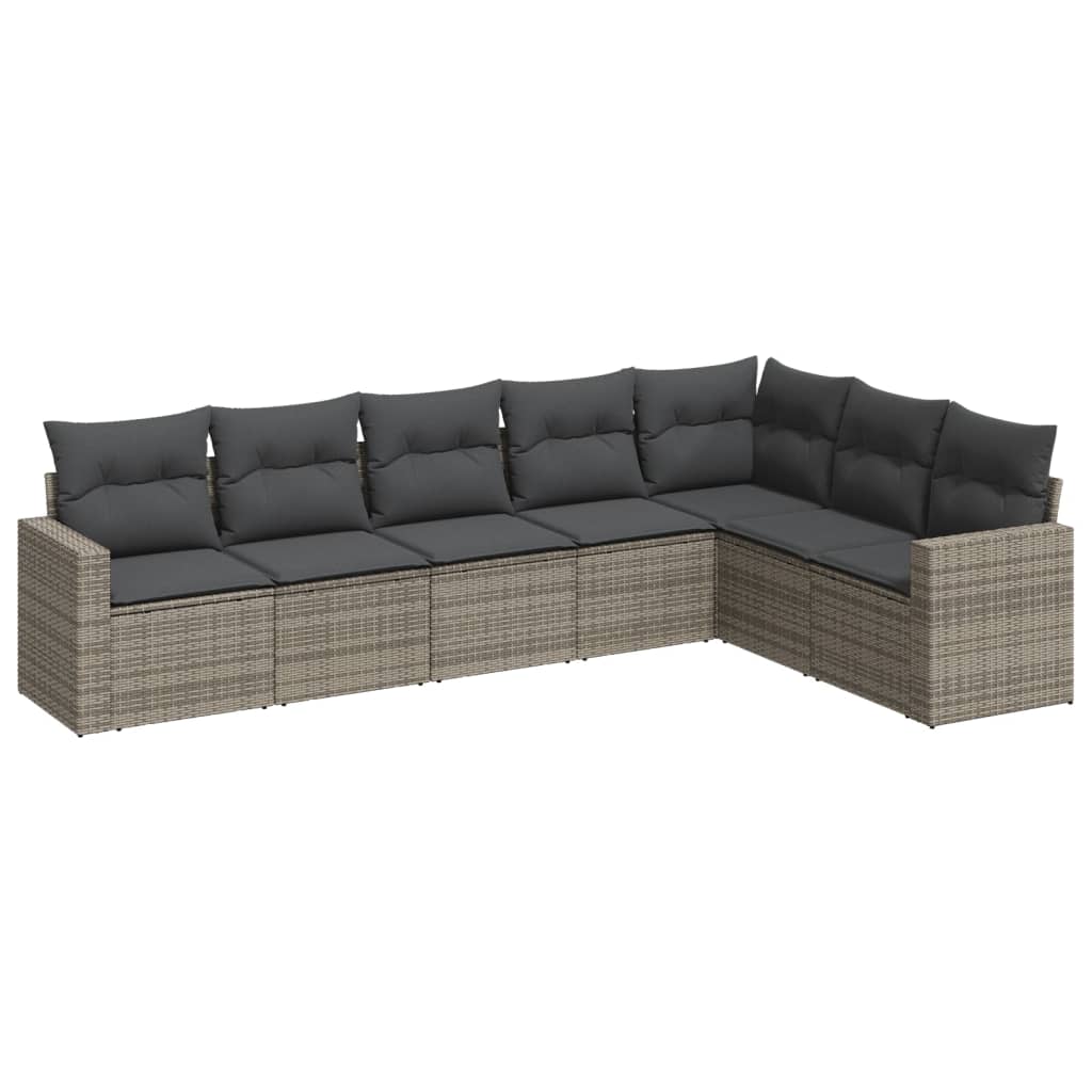 7-dijelni set vrtnih sofa sivi od poliratana