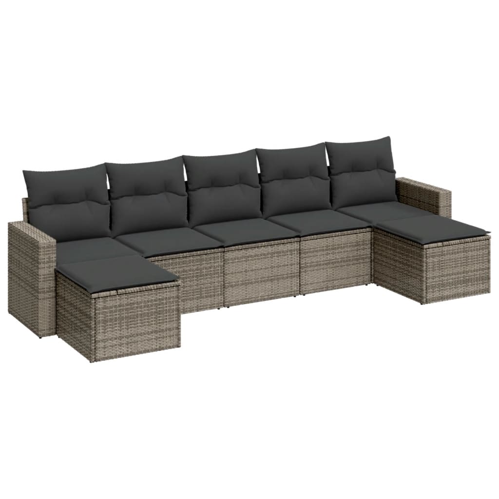 7-dijelni set vrtnih sofa sivi od poliratana