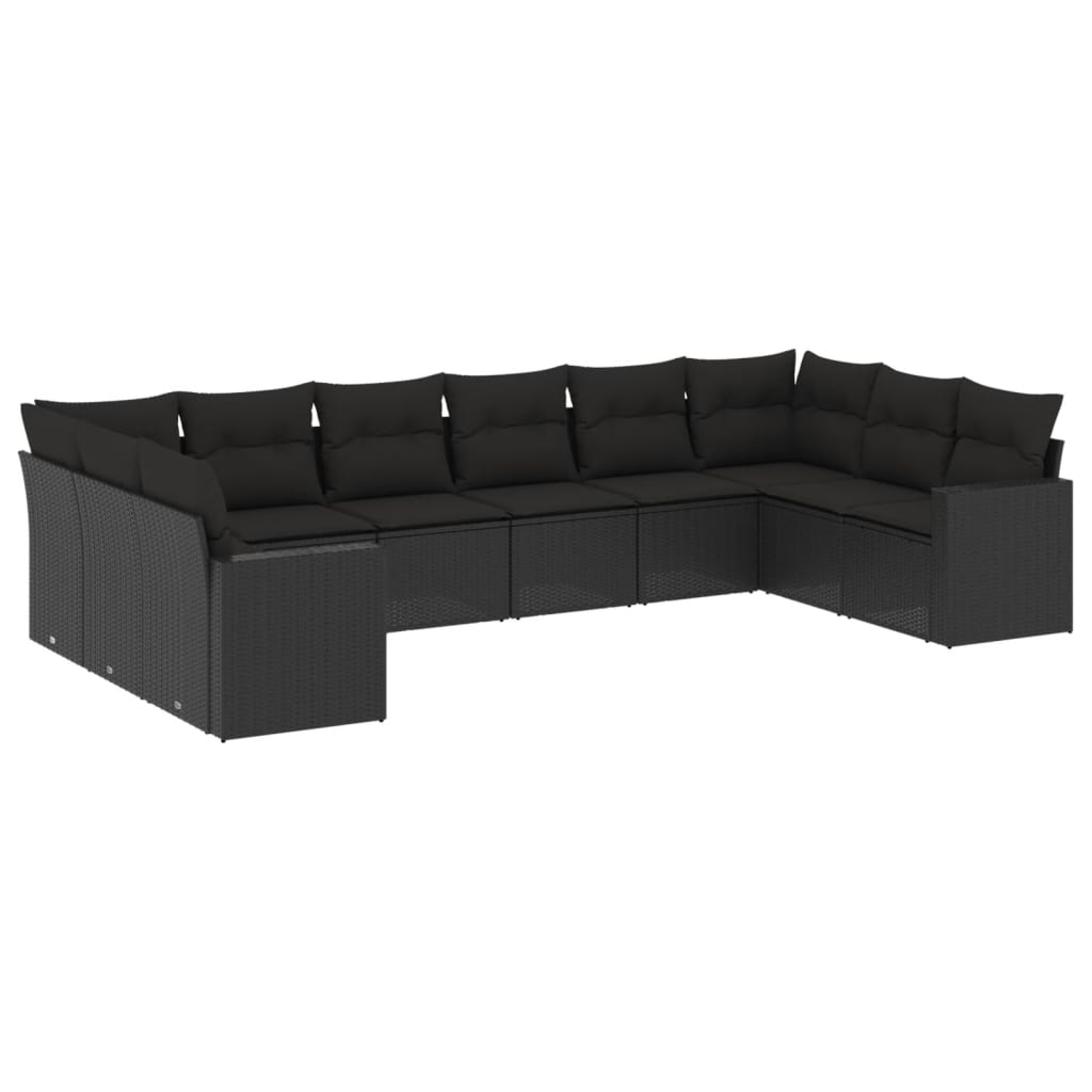 11-dijelni set vrtnih sofa od poliratana s jastucima smeđi
