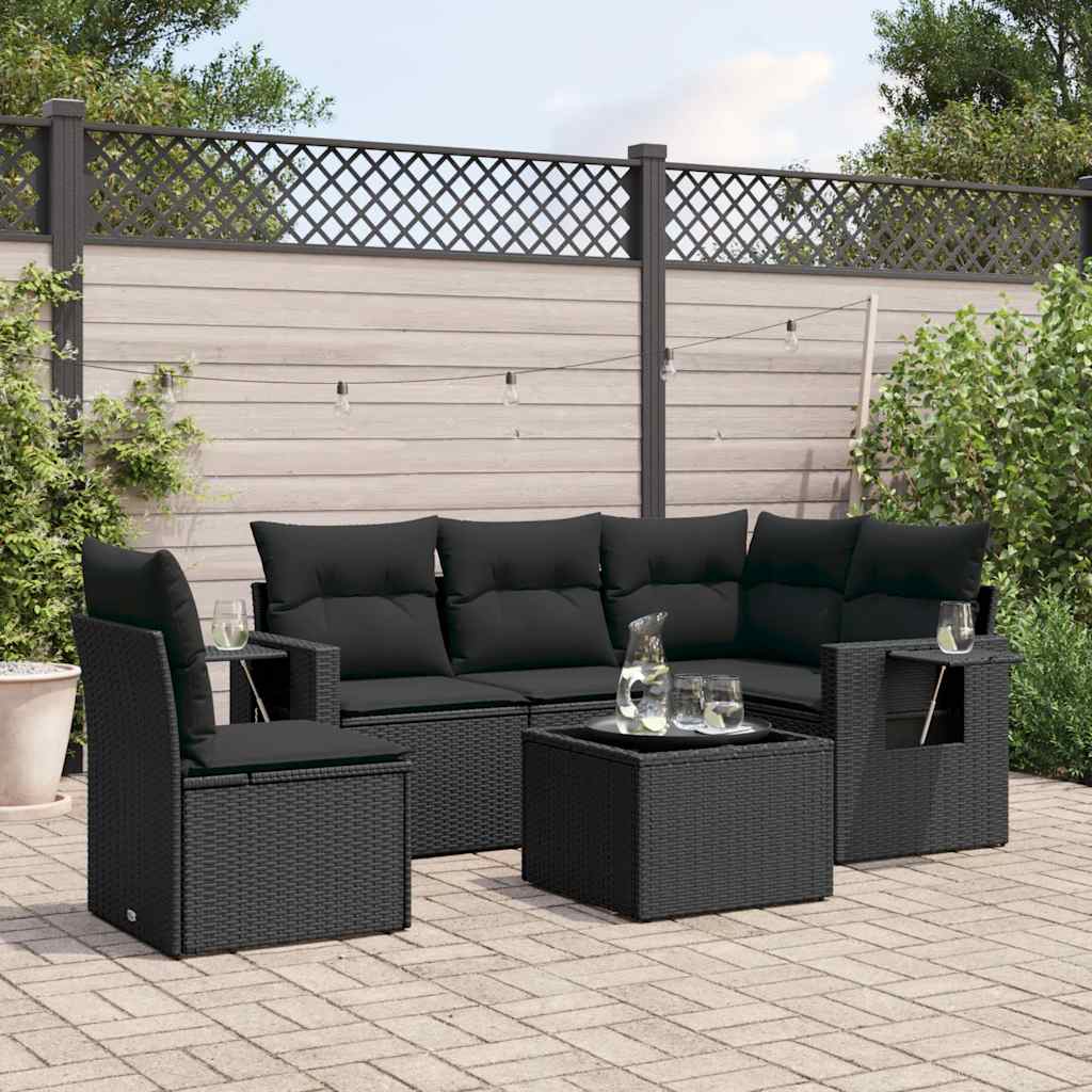 6-dijelni set vrtnih sofa s jastucima od poliratana